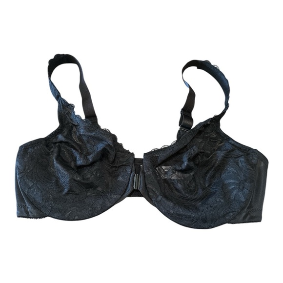 Glamorise Women’s Plus Size Wonderwire Lace Front-Closure Underwire Bra 9245 New - Picture 2 of 5